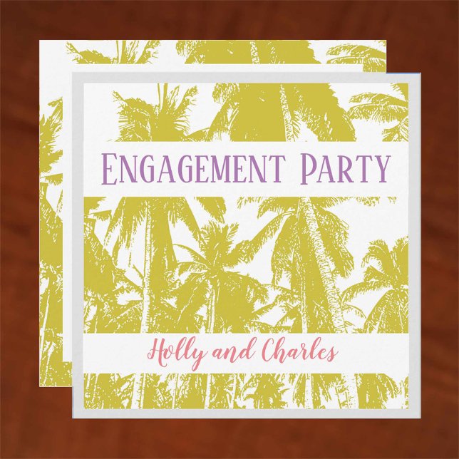 Invitation Parti d'engagement de style tropical (Créateur téléchargé)