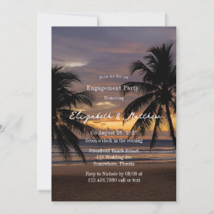 Invitation Parti d'engagement de Sunset Beach Romantique