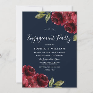 Invitation Parti d'engagement des fleurs rouges de la Marine 