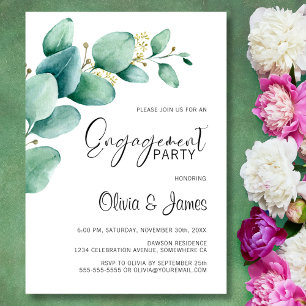 Invitation Parti d'engagement Eucalyptus