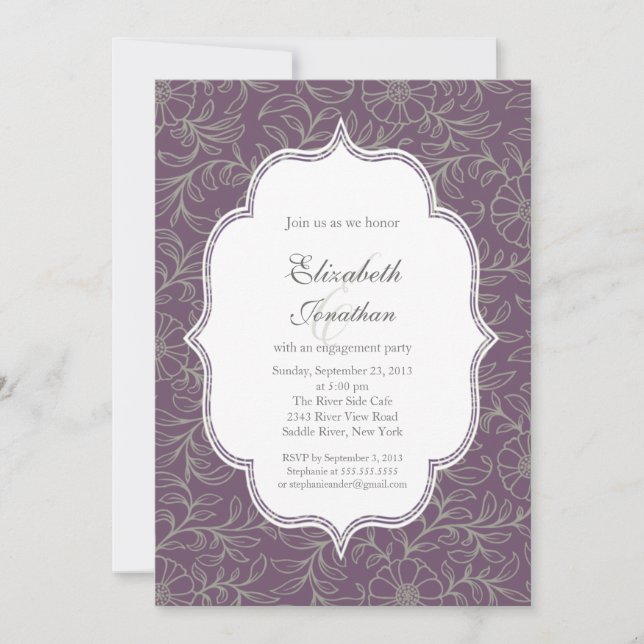Invitation Parti d'engagement floral de Bohême (Devant)