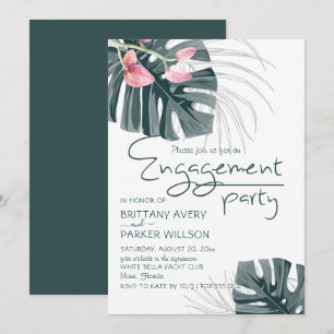Invitation Parti d'engagement floral tropical