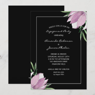 Invitation Parti d'engagement Magnolia Watercolor