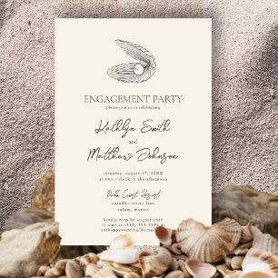 Invitation Parti d'engagement Mariage Ocean Beach de Shell