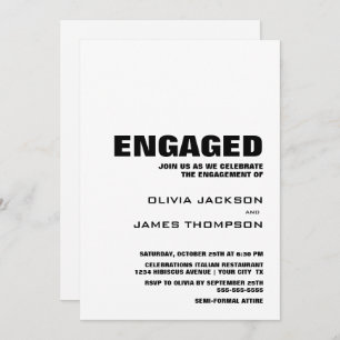 Invitation Parti d'engagement minimaliste moderne