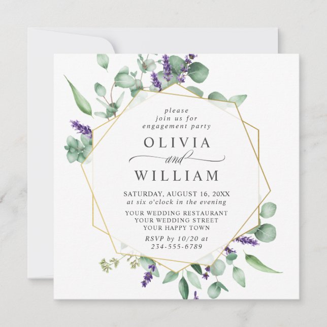 Invitation PARTI D'ENGAGEMENT PHOTOGRAPHIQUE Eucalyptus Moder (Devant)