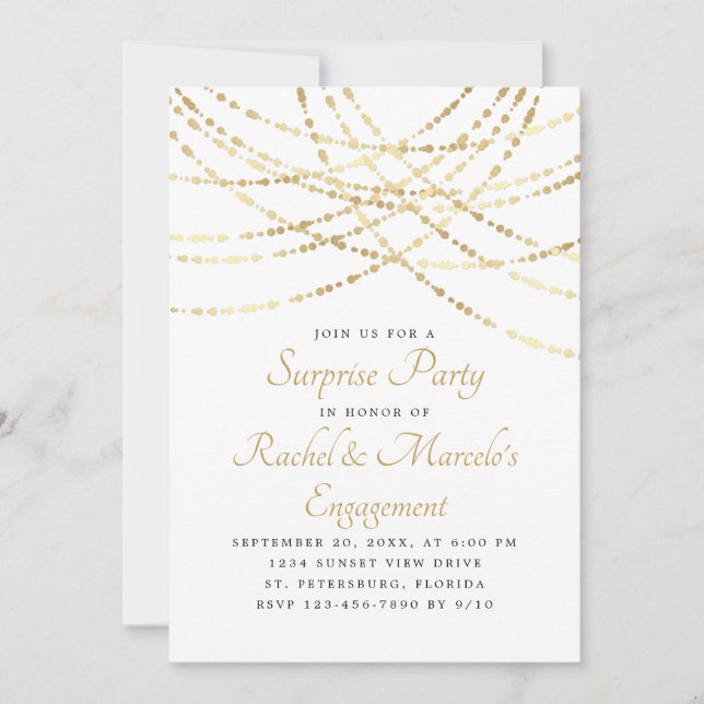 Invitation Parti d'engagement pour l'anniversaire surprise (Devant)