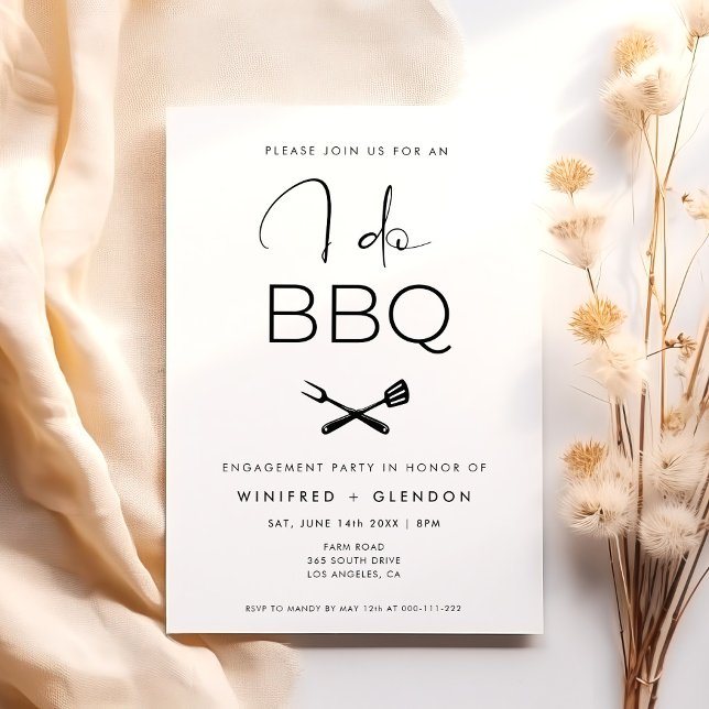 Invitation Parti d'engagement pour le barbecue moderne (Créateur téléchargé)