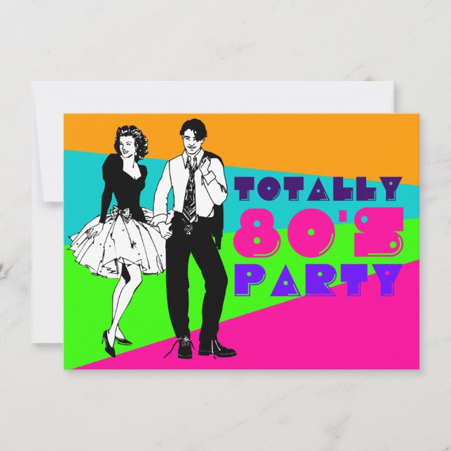 Invitation Parti des années 80 (Devant)