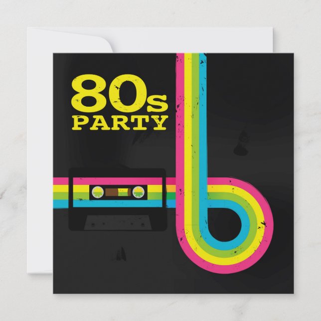 Invitation Parti des années 80 (Devant)