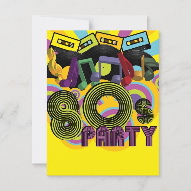 Invitation Parti des années 80 (Devant)