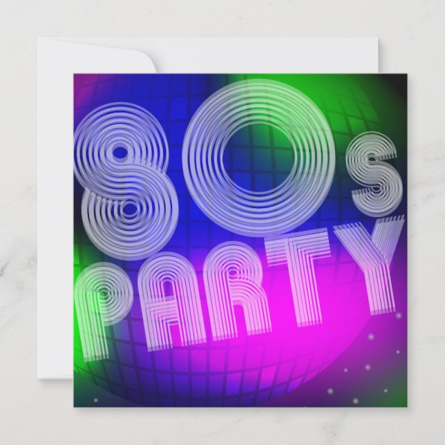 Invitation Parti des années 80 (Devant)