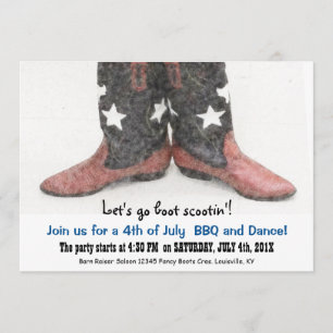 Invitation Parti des Boots de country de style américain 4 ju