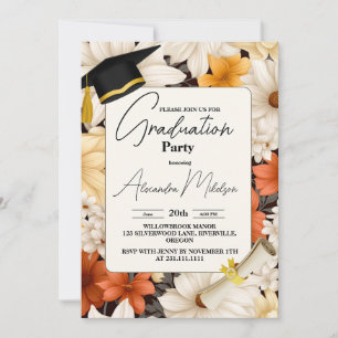 Invitation Parti des diplômés Fleur sauvage du printemps mode