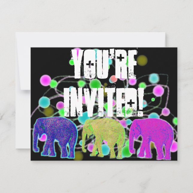 Invitation Parti des éléphants (Devant)