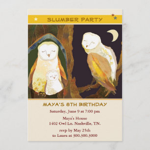 Invitation Parti des enfants de la famille Owl