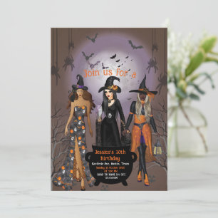 Invitation Parti des sorcières éffrayantes d'Halloween