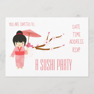 Invitation Parti des sushis japonais