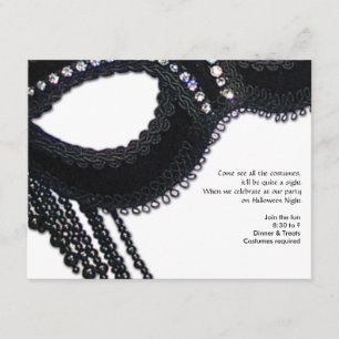 Invitation Parti d'Halloween à l'air noir et rhinestone