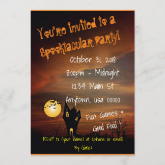 Invitation Parti d'Halloween de la maison hantée