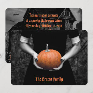 Invitation Parti d'Halloween de la maison inspirée par Addams