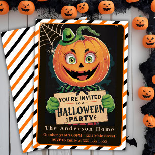 Invitation Parti d'Halloween de l'homme Éffrayant vintage