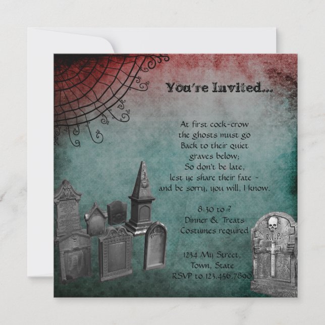 Invitation Parti d'Halloween du Grunge Déplaisant (Devant)