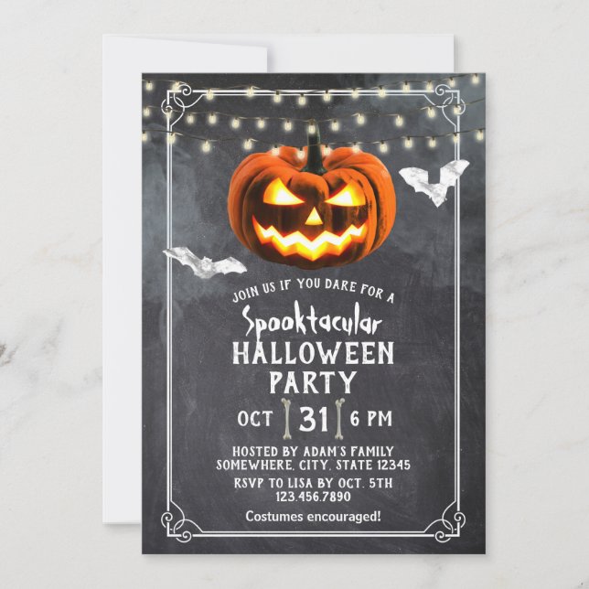 Invitation Parti d'Halloween spooktacular Citrouille (Devant)