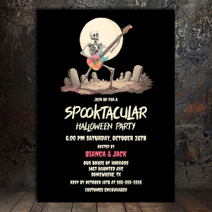 Invitation Parti d'Halloween squelette Spooktaculaire