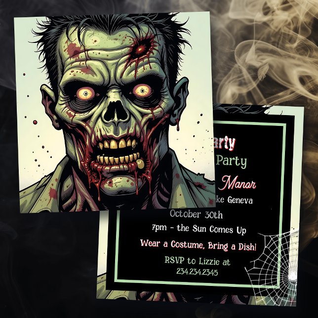 Invitation Parti d'Halloween Zombie (Créateur téléchargé)