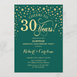 Invitation Parti du 30e anniversaire de la Surprise d'or Emer