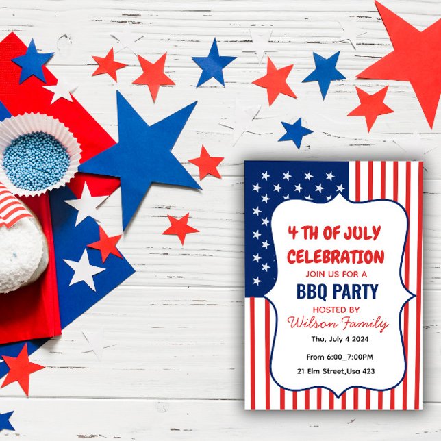 Invitation Parti du barbecue du 4 juillet (Créateur téléchargé)