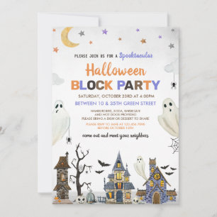 Invitation Parti du bloc d'Halloween