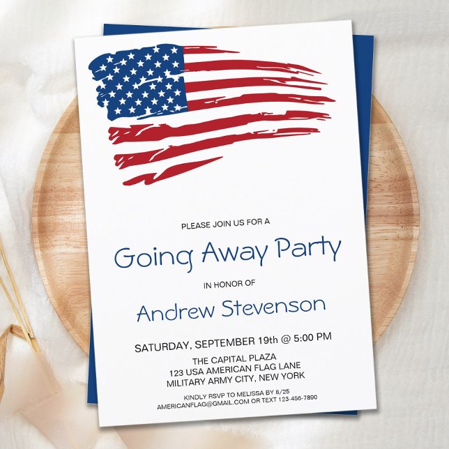 Invitation Parti du drapeau américain USA (Créateur téléchargé)