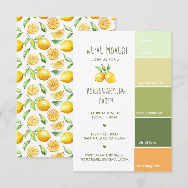 Invitation Parti du réchauffement du foyer | Couleur de modif (Devant / Derrière)