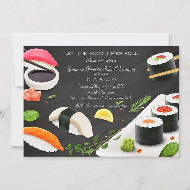 Invitation Parti du sushi japonais (Devant)