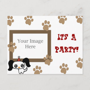 Invitation Parti Empreinte de patte des chiots