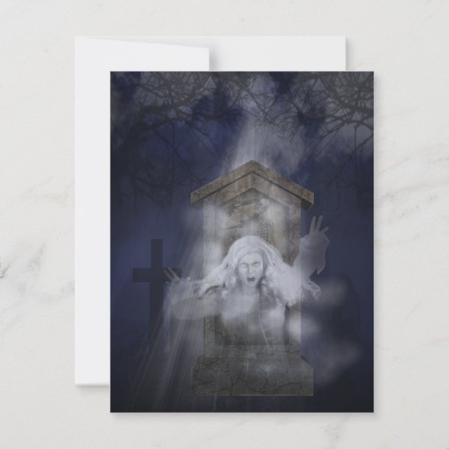 Invitation Parti fantôme d'Halloween (Devant)