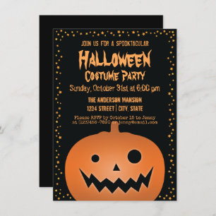 Invitation Parti Haunted Jack-o'-lantern Citrouille Halloween
