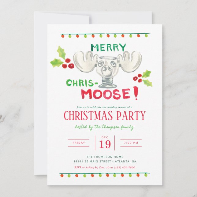 Invitation Parti Joyeux Chris-Moose de National Lampoon (Devant)