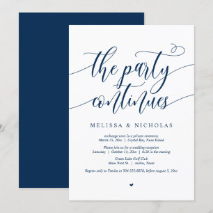 Invitation Parti mariage Elopement, Le Parti Continue