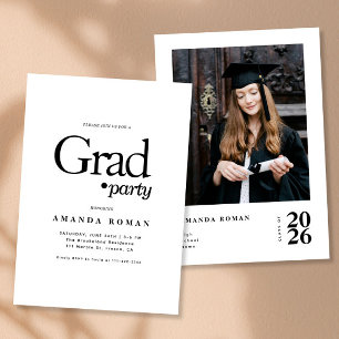 Invitation Parti minimaliste de la graduation photo