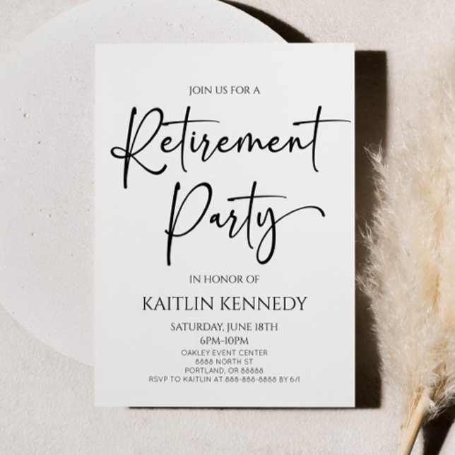 Invitation Parti minimaliste de retraite moderne élégant (Créateur téléchargé)