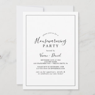 Invitation Parti minimaliste du réchauffement ménager