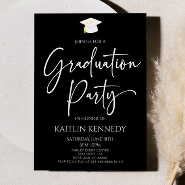 Invitation Parti minimaliste moderne élégante Graduation (Créateur téléchargé)