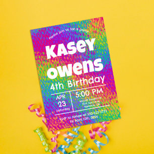 Invitation Parti Motif arc-en-ciel