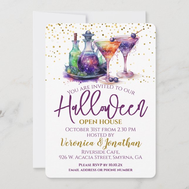 Invitation Parti Open House d'Halloween (Devant)