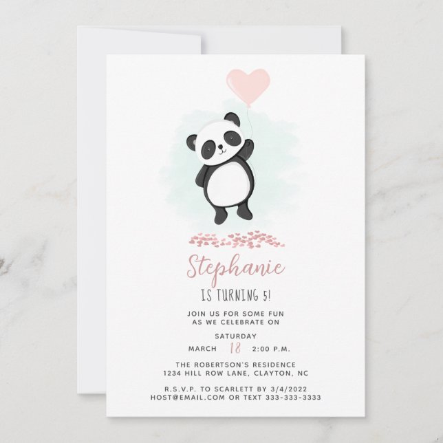 Invitation Parti Panda (Devant)