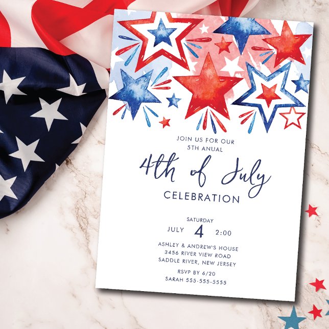 Invitation Parti Patriot 4 juillet (Créateur téléchargé)