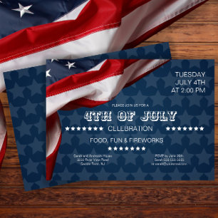 Invitation Parti patriotique américain du drapeau 4 juillet